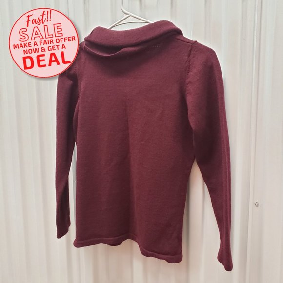 Brunella Gori Long Sleeve Sweater Sz M Burgundy - Picture 4 of 5